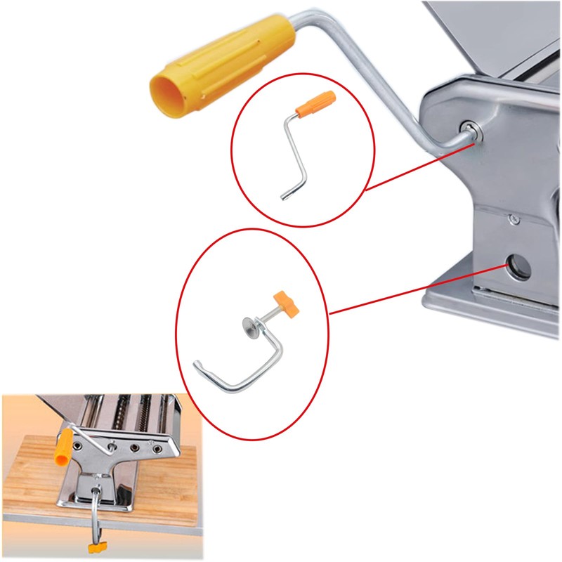 OZXNO 1Set Pasta Machine Handle and Clip Replacement Pasta Maker