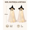 LED Witch Hat Ghost Figurines for Halloween Decor – 2-Piece
