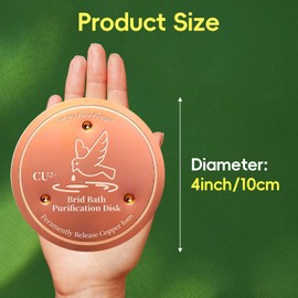 QWACVRTM Bird Bath Copper Disk, 99.99% Pure Copper Cleaning Disk, Natural Cleaning Solution for Outdoor Birdbath, Helps Extend time Between birdbath Cleaning, Fit for Outdoor Birdbaths, Bowl