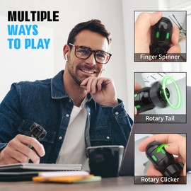 Dilabnda Atomic Bomb Metal Fidget Spinner Toy for Adults Kids, Cool 2 in 1 Luminous Fidget Hand Finger Spinner Cube Toy, Sensory Fingears Spin Gyro Toys Gifts