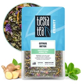 Tiesta Tea - Ginger Citrus Herbal Loose Leaf Tea | Lemon Ginger Tea with Mint and Chamomile | Caffeine-Free | Brew Hot or Iced | Makes Up to 25 Cups | Resealable Pouch | 1.2 Ounce