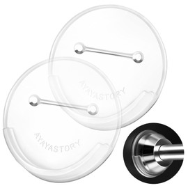 Shower Curtain Rod Holder 2 Pack, Adhesive Shower Rod Tension Retainer for Wall, Heat Resistant, Waterproof, No Drilling, Easy to Install, Transparent(Shower Curtain Rod Not Included)