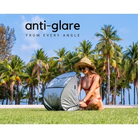 Laptop Sun Shade for Working Outside | Glare Blocker | Heat Reflective | Waterproof | Fits up to 17” Screens | Foldable & Portable Privacy Screen Hood Tent for Outdoors | Perfect Viewing Angle