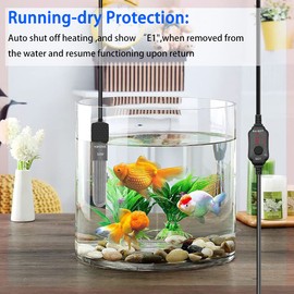 YOFOTHS Calentador de acuario de 10 W/25 W/50 W/100 W/200 W, calentador de tanque pequeño con termómetro integrado, mini calentador de tanque ajustable de temperatura para 5/10/20 galones, controlador de temperatura externo