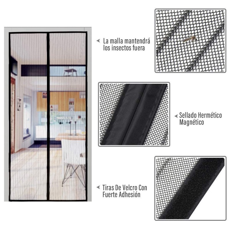 Cheelom Puerta de pantalla magnética Malla para puerta(120cmX210cm), Film para