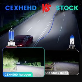 CEXHEHD For 2007-2013 Toyota Tundra Halogen Headlight Light Bulbs Combo, 4pcs Super Bright 5000K White Halogen High& Low Headlamps Bulbs Package