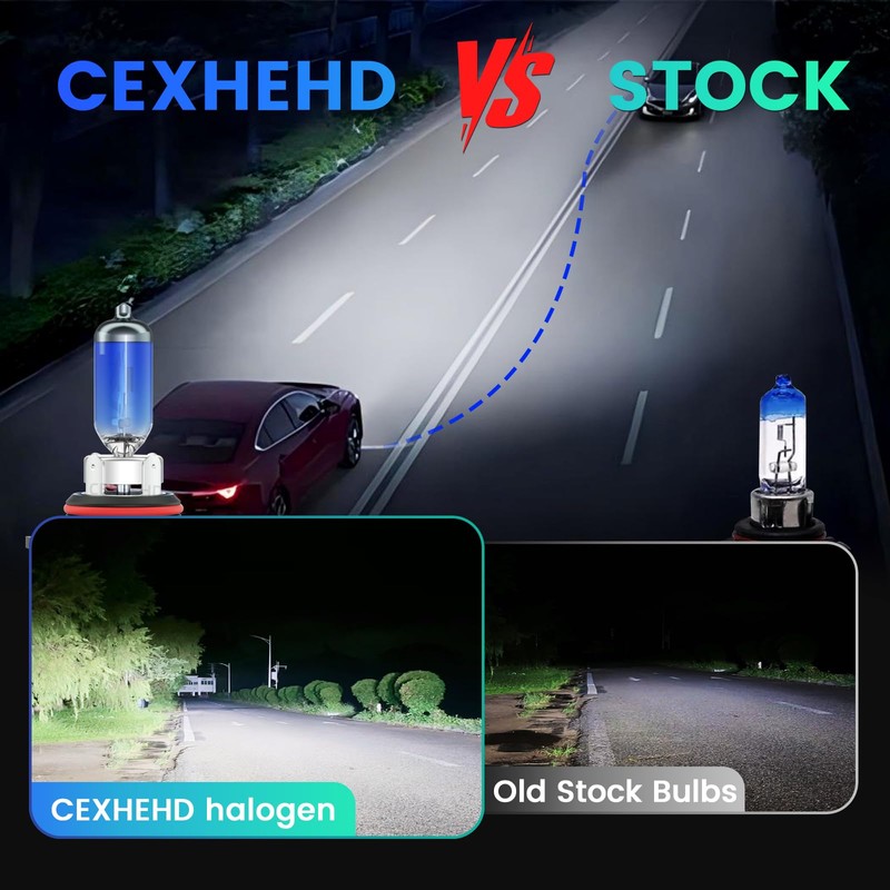CEXHEHD For 2007-2013 Toyota Tundra Halogen Headlight Light Bulbs Combo,