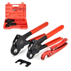 iCrimp Angle Head F1807 PEX Pipe Crimping Tool for Copper Rings - 1/2&3/4-inch Two Crimper Set with Cutter, Suitable for Tight Spaces