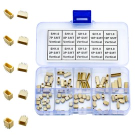 JTSINERU JST SMT Connector Socket, JST SH 1.0 1.0MM 2Pin 3Pin 4Pin 5Pin 6Pin 7Pin 8Pin 9Pin 10Pin 12Pin Micro SMD Header PCB Board Surface Mount Mounting Top Type Vertical Header (JTS-SH1.0-SMT-Ver)