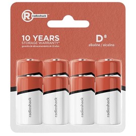 RadioShack D Alkaline Batteries (8)