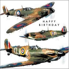 Birthday Card - (CM-080844) - Blank - Spitfires - From The Just Josh Range