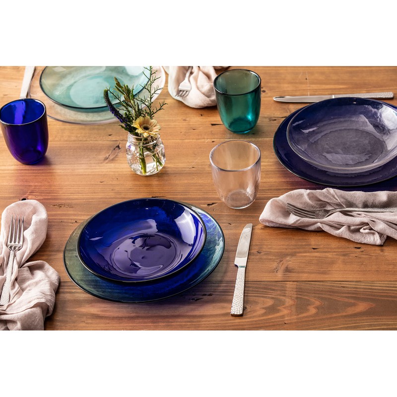 FORTESSA Los Cabos Tableware, 4-Piece Glass Dinner Plate Set (10.5
