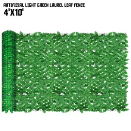 TANG Sunshades Depot 4'x10' FT Artificial Faux Light Green Laurel Privacy Fence Screen Leaf Vine Decoration Panel