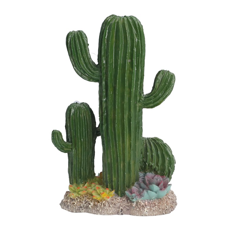 Simulation Resin Cactus Ornament Stable Aquarium Cactus Decoration with Succulents