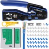 CHZHLM RJ45 Crimping Tool Kit Pass Through Crimper Stripper Cutter