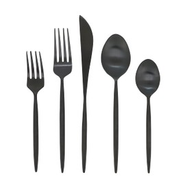 Dark Stainless Steel Flatware (Set of 5)