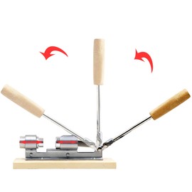 Artcome Heavy Duty Pecan Nut Cracker Tool with 1 Flannel Bag & 4 Picks, Wood Handle Base