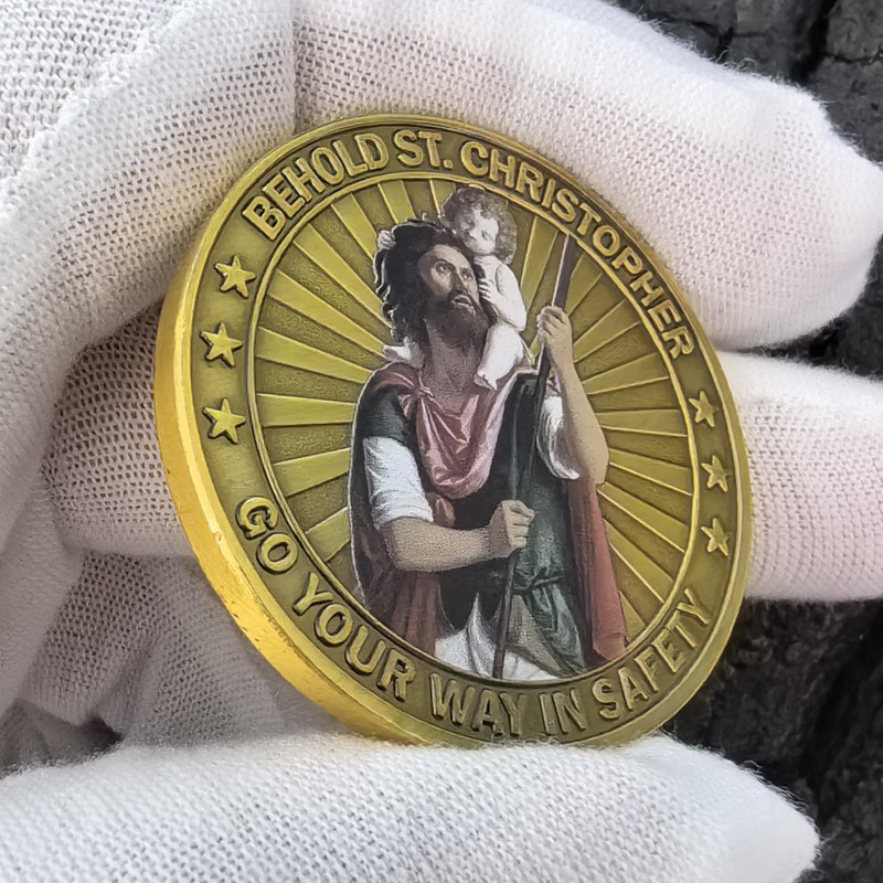 St. Christopher Traveler's Protection Challenge Coin
