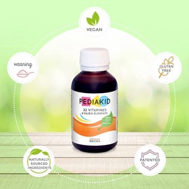 PEDIAKID - 22 Vitamins and Trace Elements - For Optimal Supply of Micronutrients - Gluten Free - Vegan - From the absorption of complementary foods - 125 ml