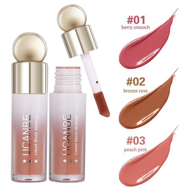 UCANBE 3 PCS Liquid Blush Makeup Set, Blendable Soft Cream