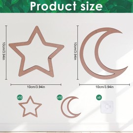 20pcs Chain Trellis for Climbing Plants, HSSZXFR DIY Plant Climber Support for Vines and Garden Wall Trellis, Indoor and Outdoor Accessories for Monstera Pothos Ivy Flower (Star and Moon)