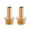 SEIWEI G 1/2" Male Thread x 12mm Barbed Hose Pipe Connector, Brass Barb Hose Tail Joint Coupler Adapter, Garden Hose Fitting Accessories (2 Pieces)