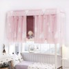 TINAYAU Dorm Bunk Bed Canopy Curtains Single Pink Bed Canopy