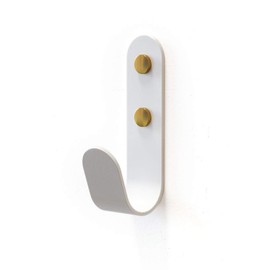 The Hairpin Leg Co. Metal J wall hooks single White/Brass