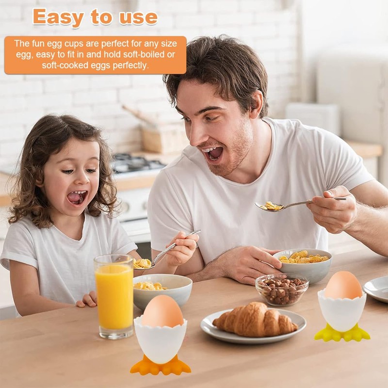 WZHHDM Egg Cups 4Pcs With 1Egg Opener & 1Egg Beater,