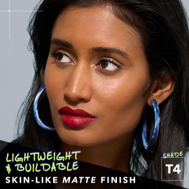 COVER FX Power Play Foundation - Shade T4 - Buildable Full Coverage - Waterproof Sweat-Proof Transfer-Proof - Natural Matte Finish - All Skin Types