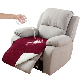 Genina 100% Waterproof Recliner Chair Covers, Anti-Slip Recliner Cover Dog Chair Cover Furniture Protector, Chair Sofa Slipcover for Pets Dogs, 1 Piece (Wine, Recliner)