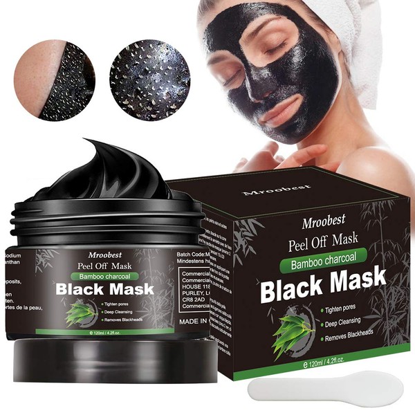 Peel Off Face Mask, Charcoal Peel Off Black Mask, Deep Cleansing Facial Mask, Facial Purifying and Clean Blackhead, for All Skin Types