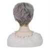 KEAT Short Grey Wig for White Women Silver Grey Curly
