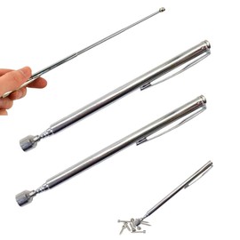 ROKZELT Pack of 2 Telescopic Magnets Extendable Magnetic Rod Up to 64 cm Magnetic Pick-Up Tool Magnetic Lifter Stainless Steel Magnetic Gripper for Screws Nut Keys Metal Parts