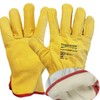 SupremeTTF 2 Pairs Drivers Work Gloves Soft Cotton Lined Leather