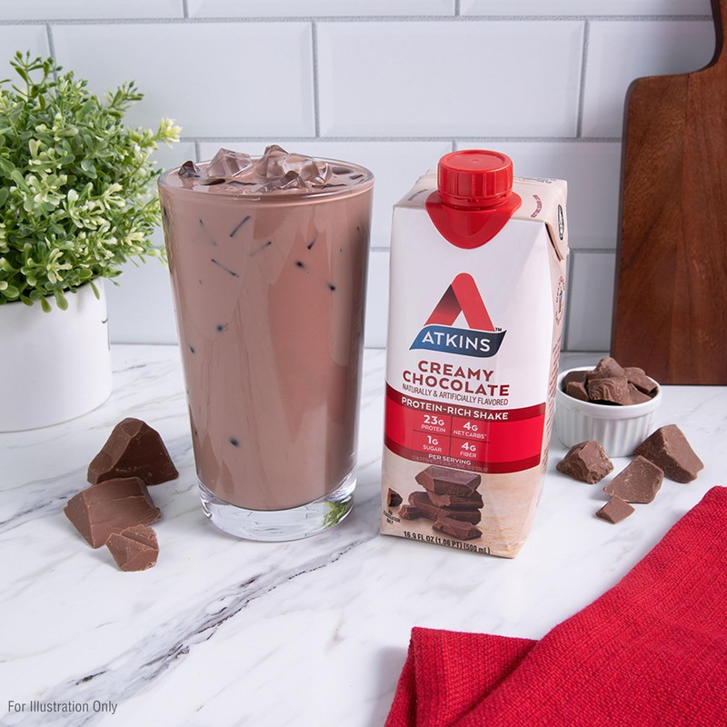 Atkins Creamy Chocolate Meal Size Protein Shake, 23g Protein, Low