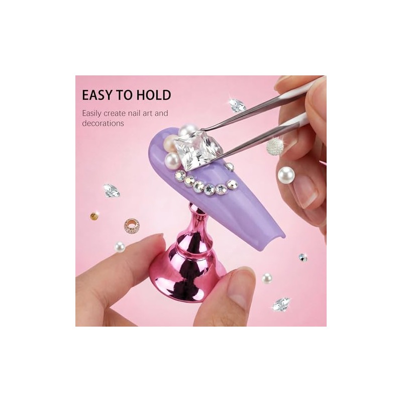 Soporte de uñas acrílico para uñas, soporte magnético para práctica,