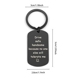 Hoosmoon Drive Safe Keyring friend Husband Valentine Day Keyring Gifts Husband friend Valentines Gifts Him Birthday Christmas Presents friend Gifts from friend Husband Gifts from Wife, 10x5x1 cm