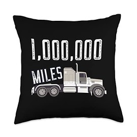 Million Mile Club Truck Driver One Million Mile Throw Pillow, 18x18, Multicolor