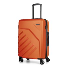 Swiss Mobility LGA Collection 24 Inch Hard Shell Luggage for Airplanes, Expandable Suitcase with 360-Degree Spinner Wheels, Retractable Handle, Orange