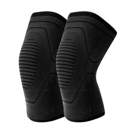 1 Pair of ZONADAH Unisex Warming Knee Pads Thermal Knee Braces Guards Protector Elastic Arthritis Knee Compression Sleeve for Skiing Cycling Dancing Runing L Black