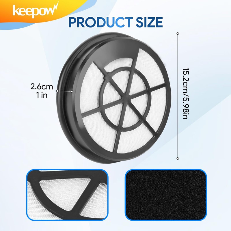 KEEPOW NEN110A Vacuum Filters for Eureka Whirlwind Bagless Canister Vacuum