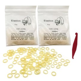 SNAWOP - Banda de goma elástica ortodóntica de 1/4 pulgadas natural, 200 unidades medianas de 3.5 onzas con gancho de colocación