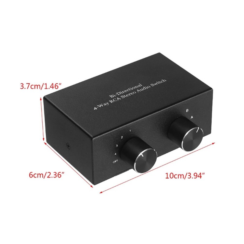 Lyaciomn 4 Way Bi-Directional Left and Right Channel Audio Switch