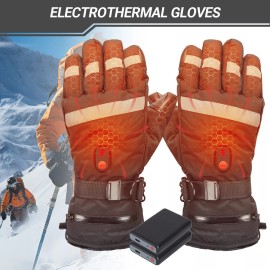 Unbranded Electric Heated Gloves Rechargeable Battery Snow Skiing Windproof Thermal Winter