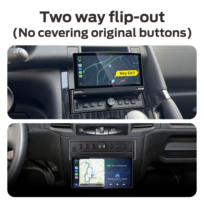 Single DIN Car Stereo with Flip Out Screen Wireless CarPlay