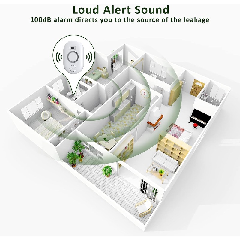 5 Pack Water Leak Detectors for Home, 100dB Water Sensor