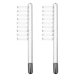 Beavorty 2 x Accessories for Electrotherapy Devices, High Frequency Face Stick, Electrode Rod, High Frequency Comb, Hair, Magic Wand, Electric Comb, Glass, Transparent