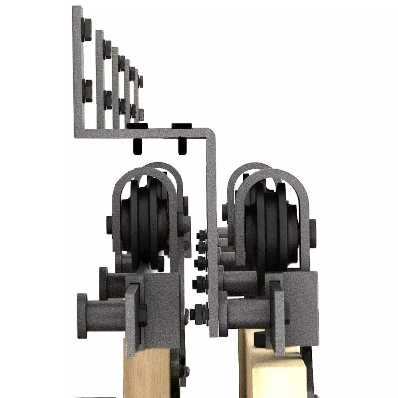 G&J 8 Packs Bypass Door Bracket Wall-Mount Black Steel for