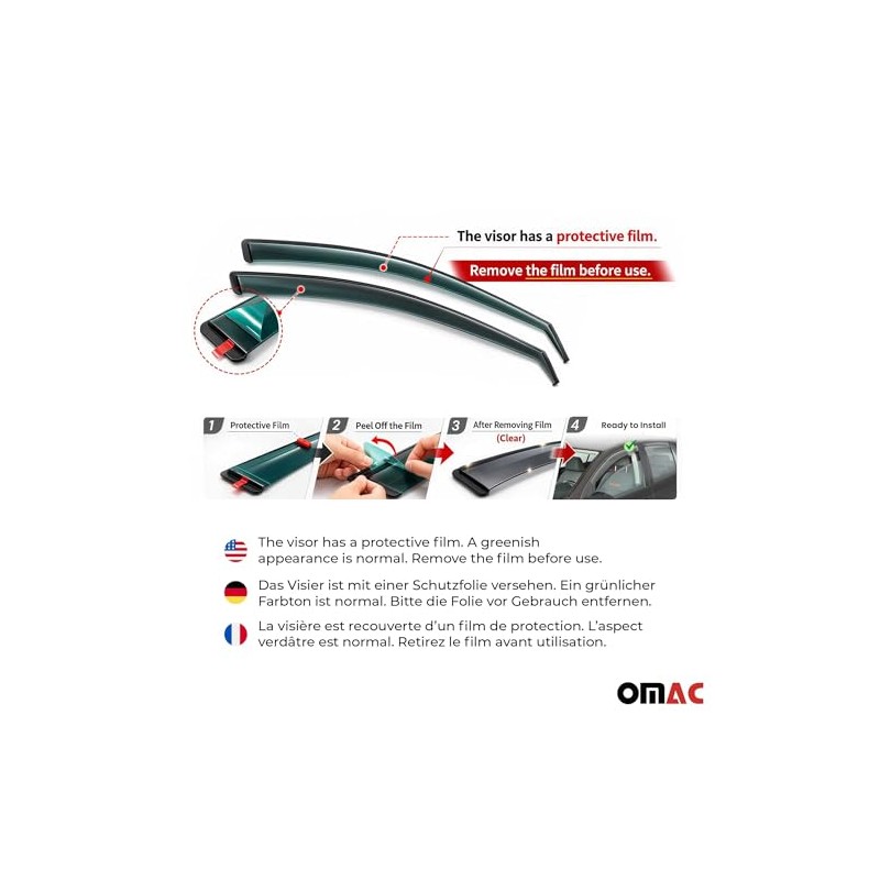 OMAC Wind and Rain Deflector Compatible with Ford Transit 2014-2025